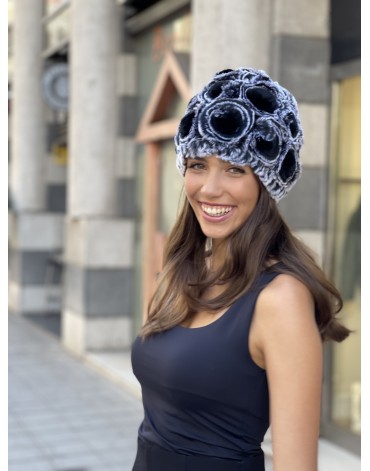 Gorro Rosas gris/negro