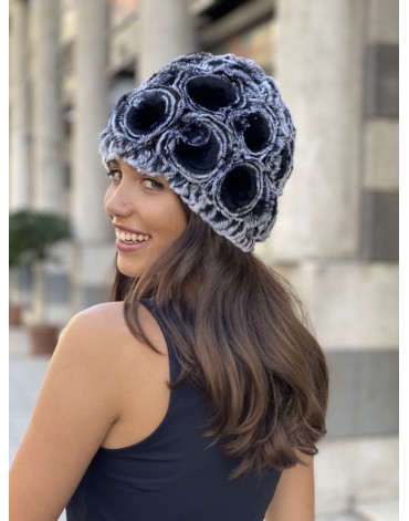 Gorro Rosas gris/negro